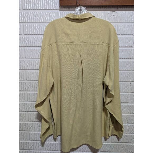 Tommy Bahama Men's Yellow Silk Long Sleeve Button Front Shirt Size L - Picture 3 of 7